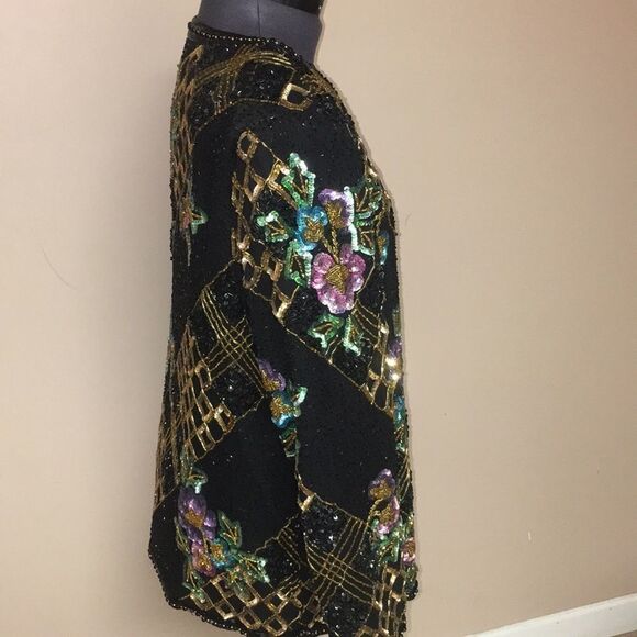 Vintage beaded and sequined formal jacket size M - Picture 4 of 8
